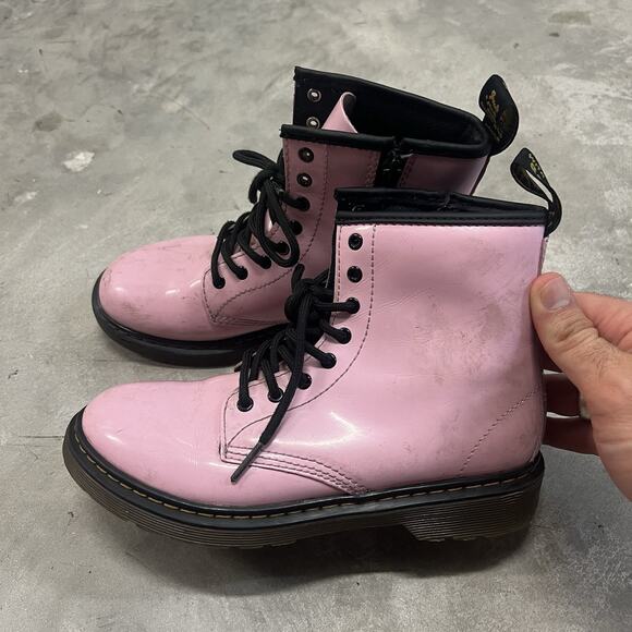 DOC MARTENS Light Pink Combat Boots 1460J Size US 4M/5L Kids Youth - Picture 1 of 7